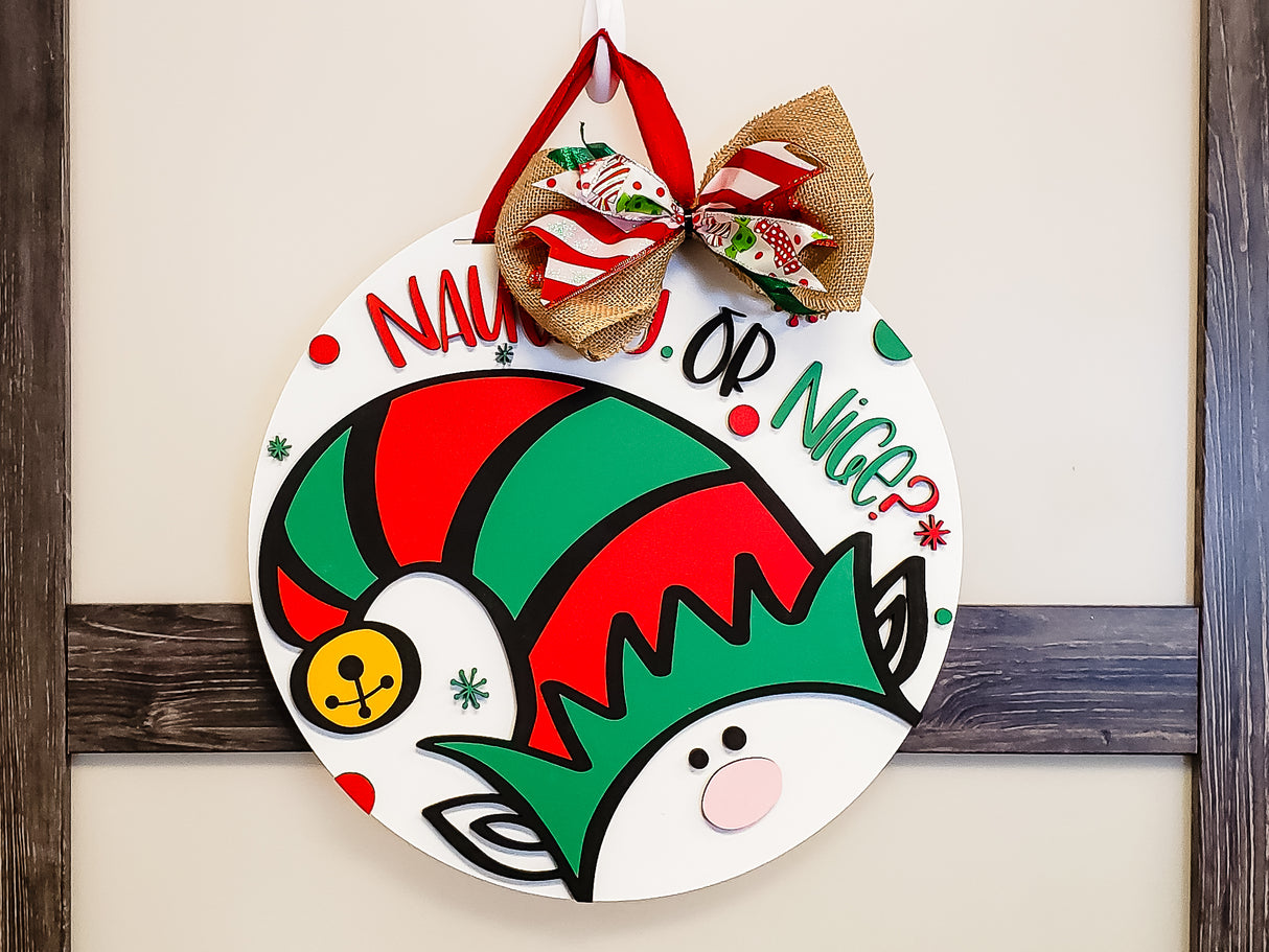 Naughty or Nice Elf Door Hanger - LEVEL 2