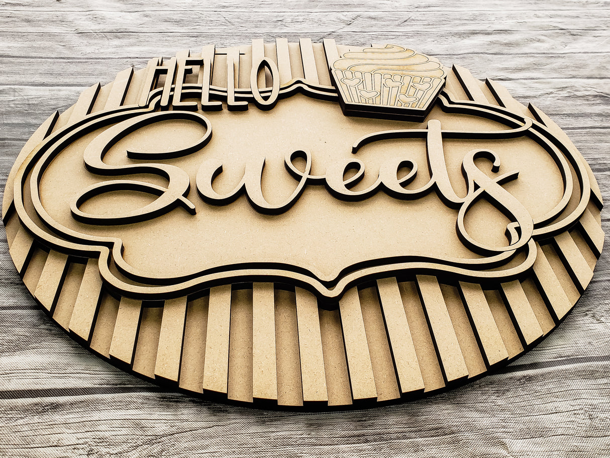 Hello Sweets Cupcake Door Hanger - Lvl 2