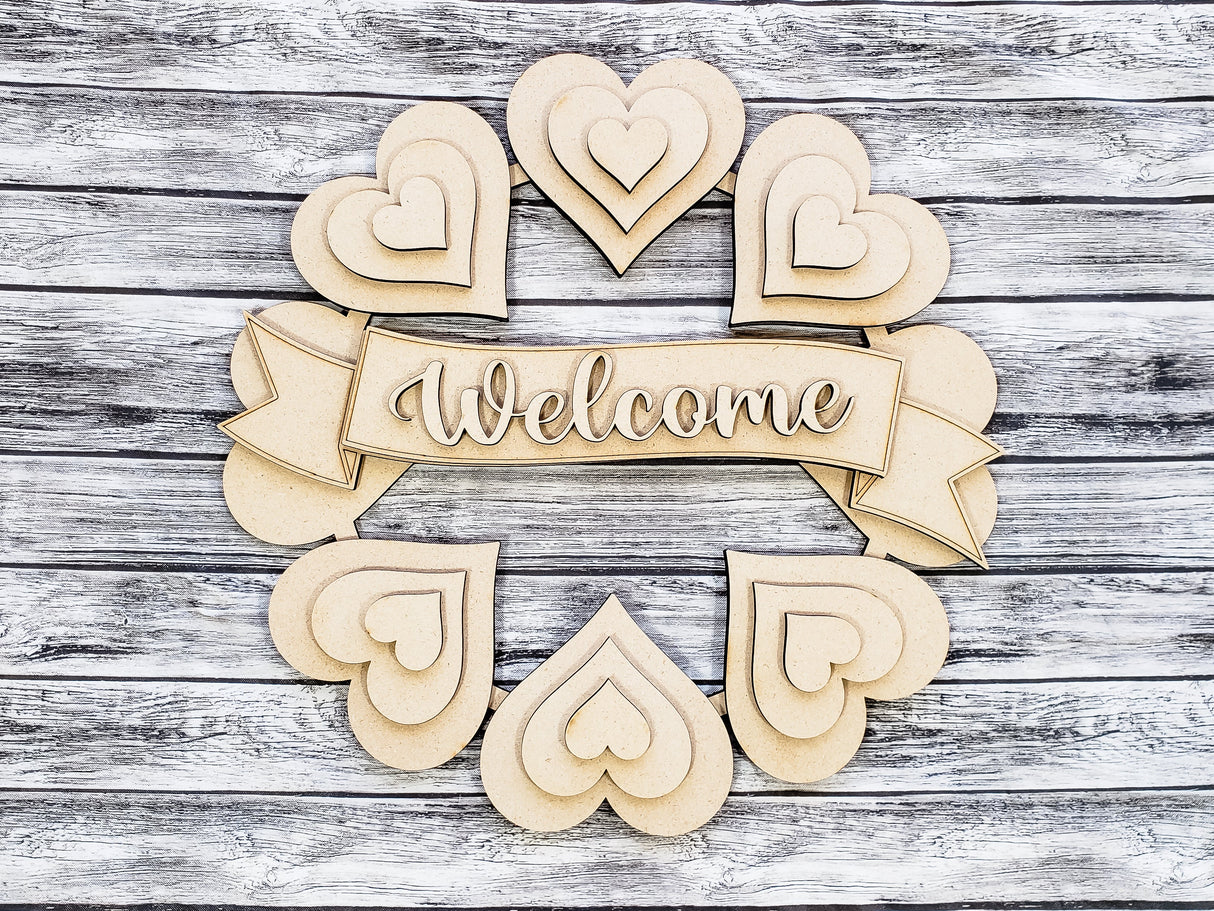 Welcome Heart Wreath Door Hanger - LEVEL 2