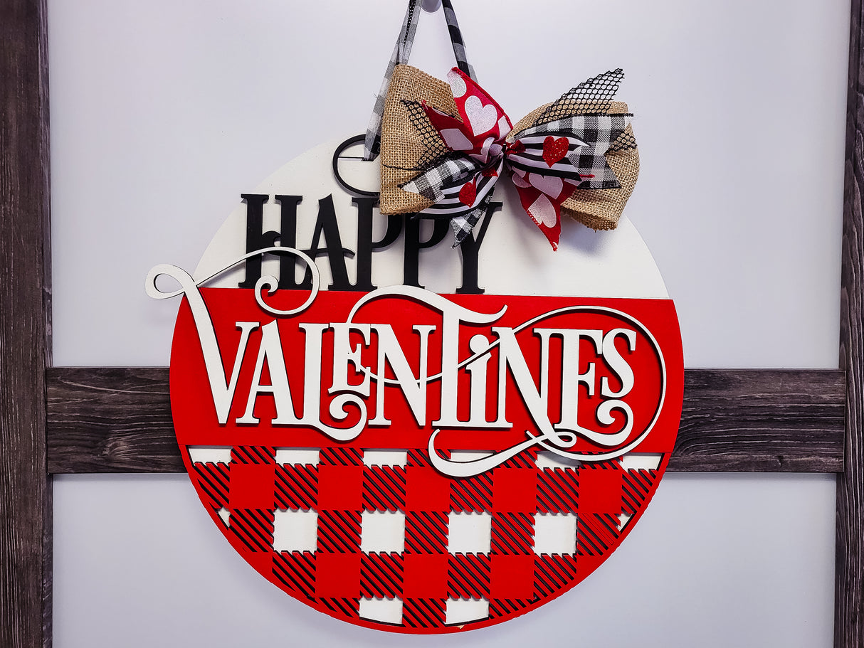 Happy Valentines Day Buffalo Plaid