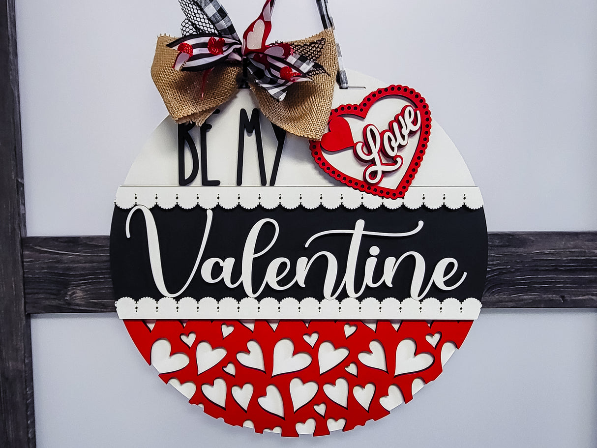 Be My Valentine Hearts Door Hanger Unfinished Kit