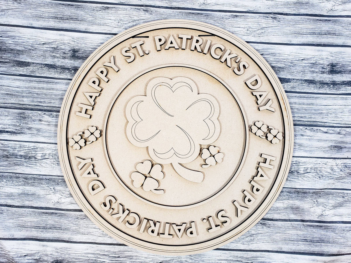 Happy St Patrick's Day Round Rings Door Hanger - Lvl 1