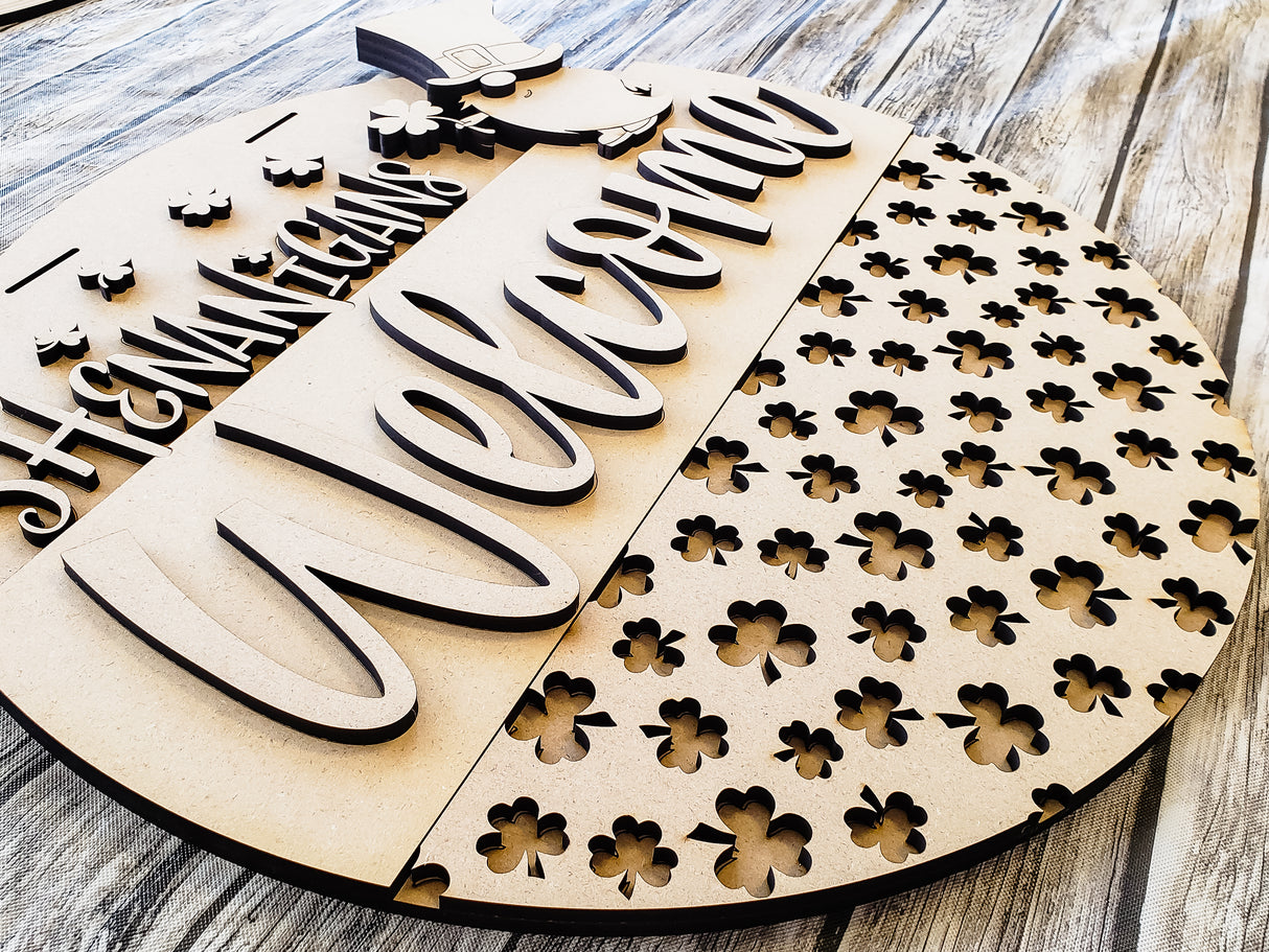 Shenanigans Welcome with Leprechaun Gnome Door Hanger - Lvl 1