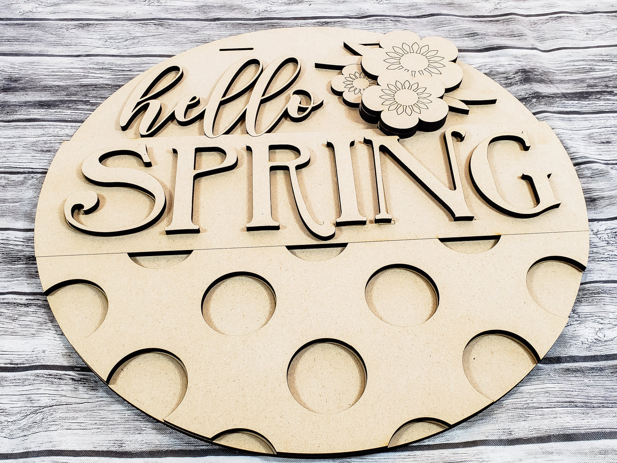 Hello Spring Polka Dots Door Hanger - Lvl 1