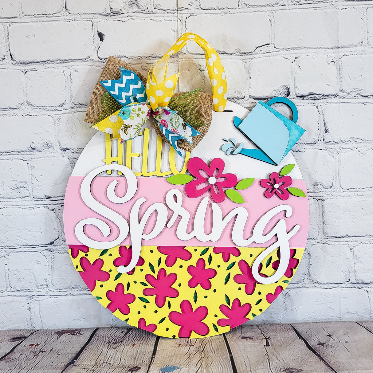 Hello Spring Watering Can Door Hanger - Lvl 2