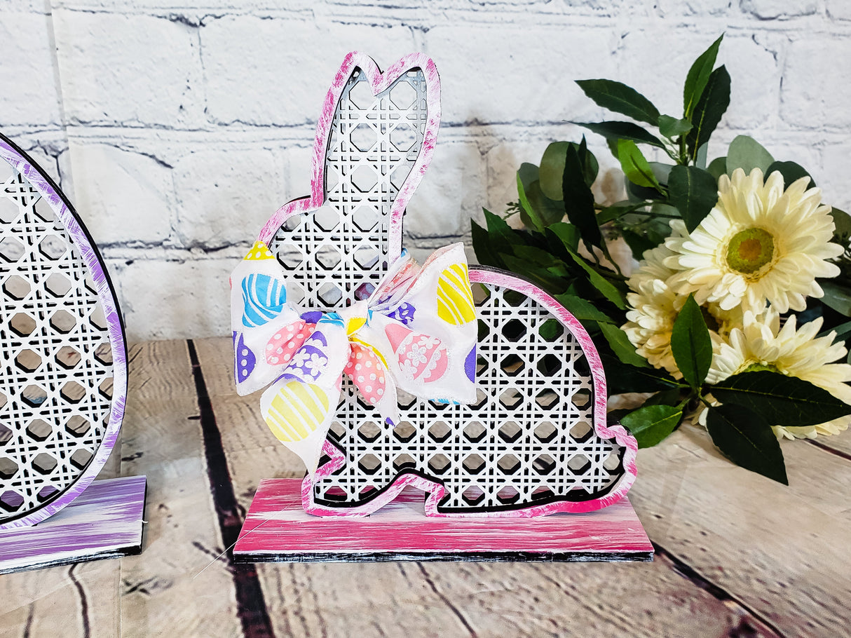 Rattan Easter Standing Chick Bunny Egg