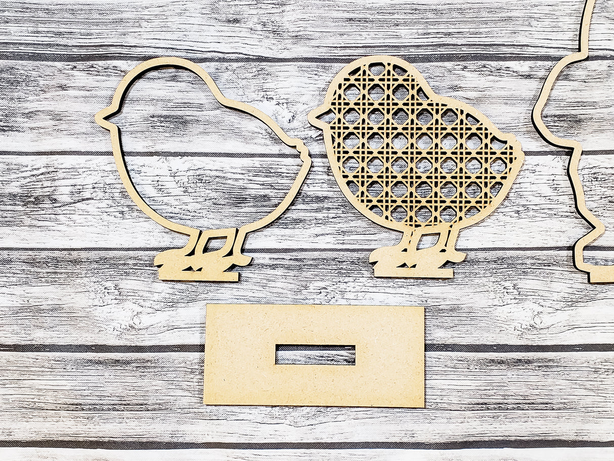 Rattan Easter Standing Chick Bunny Egg