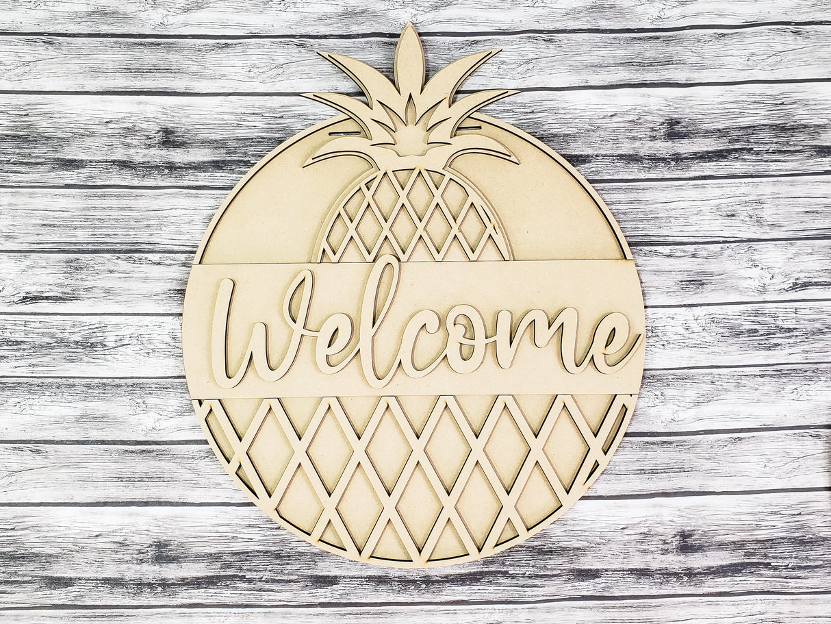 Welcome Pineapple Door Hanger Unfinished Kit