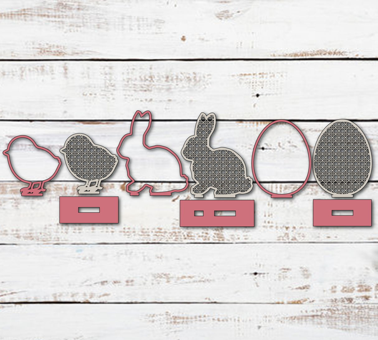 Rattan Easter Chick Bunny Egg SVG