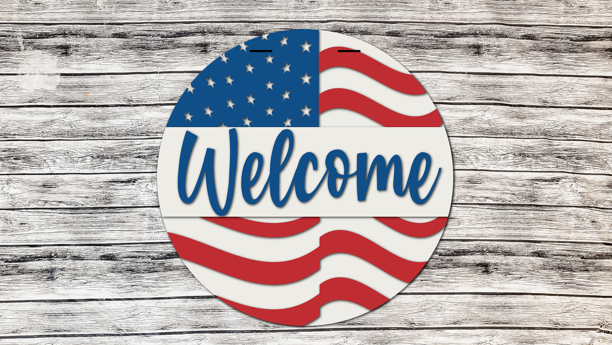 Star Spangled Banner Flag Welcome Door Hanger - LEVEL 2