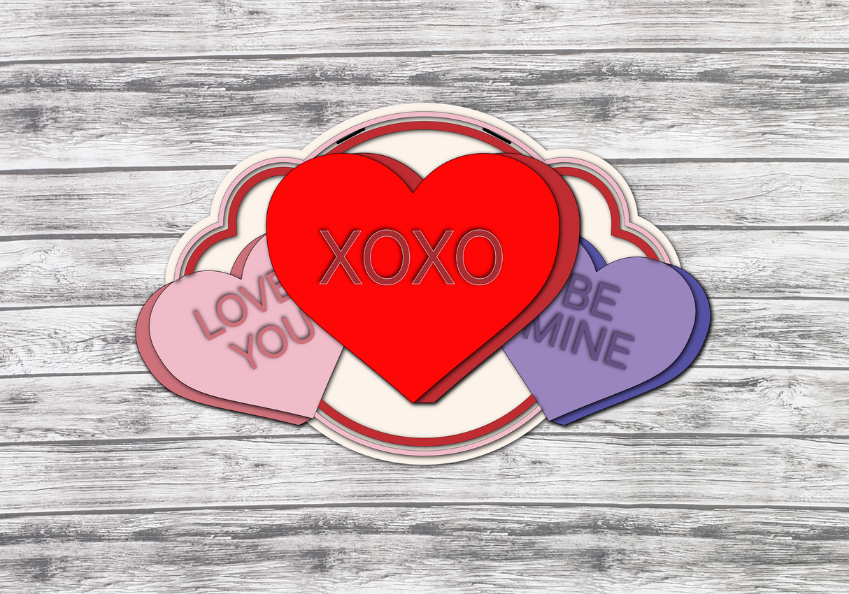 Valentine's Candy Hearts Door Hanger - Lvl 1