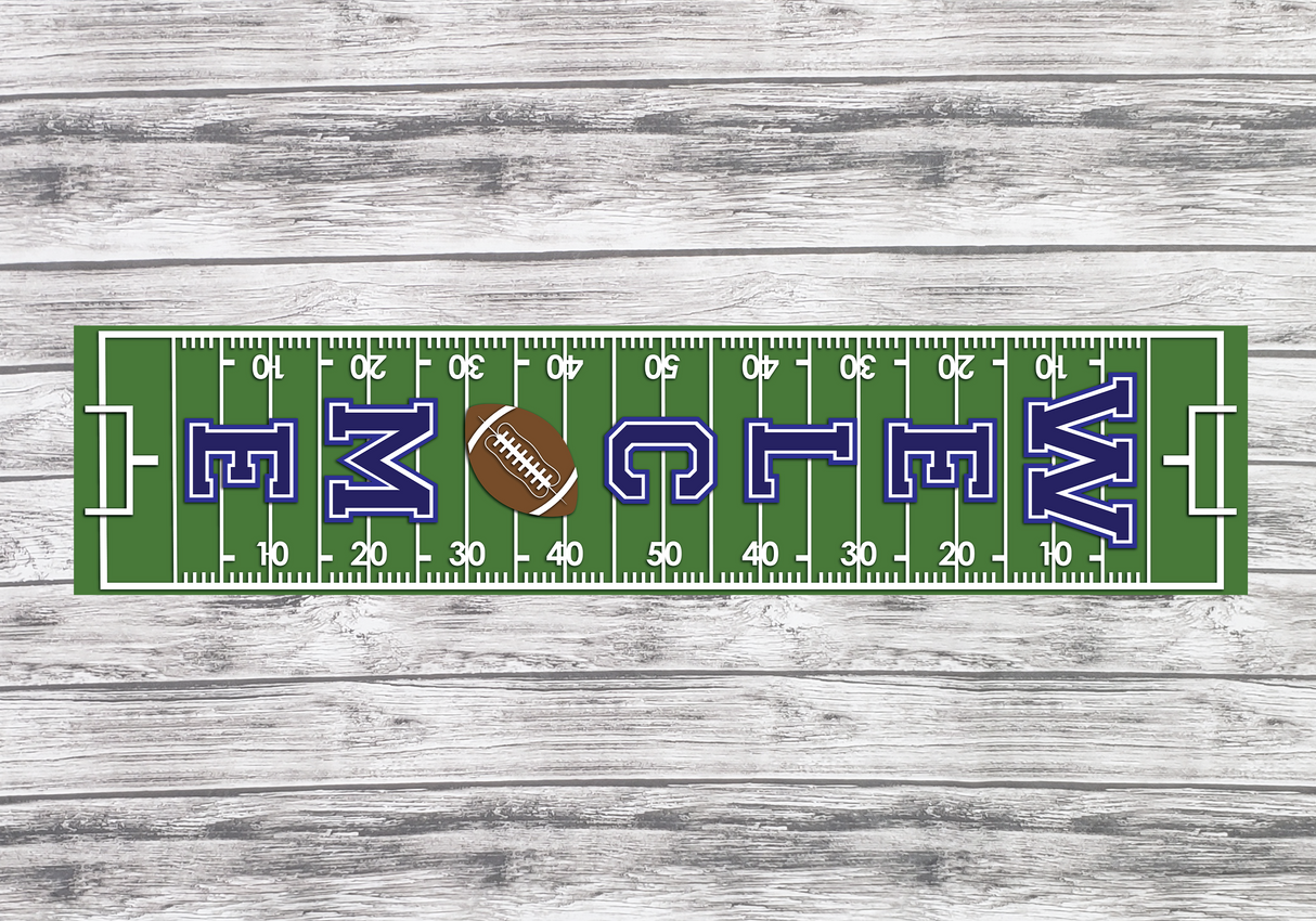 Welcome Football Field Vertical Porch Leaner SVG