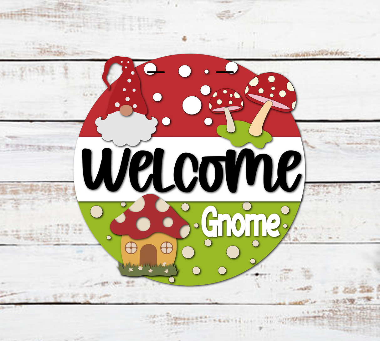 Welcome Gnome Mushroom Door Hanger - Lvl 2