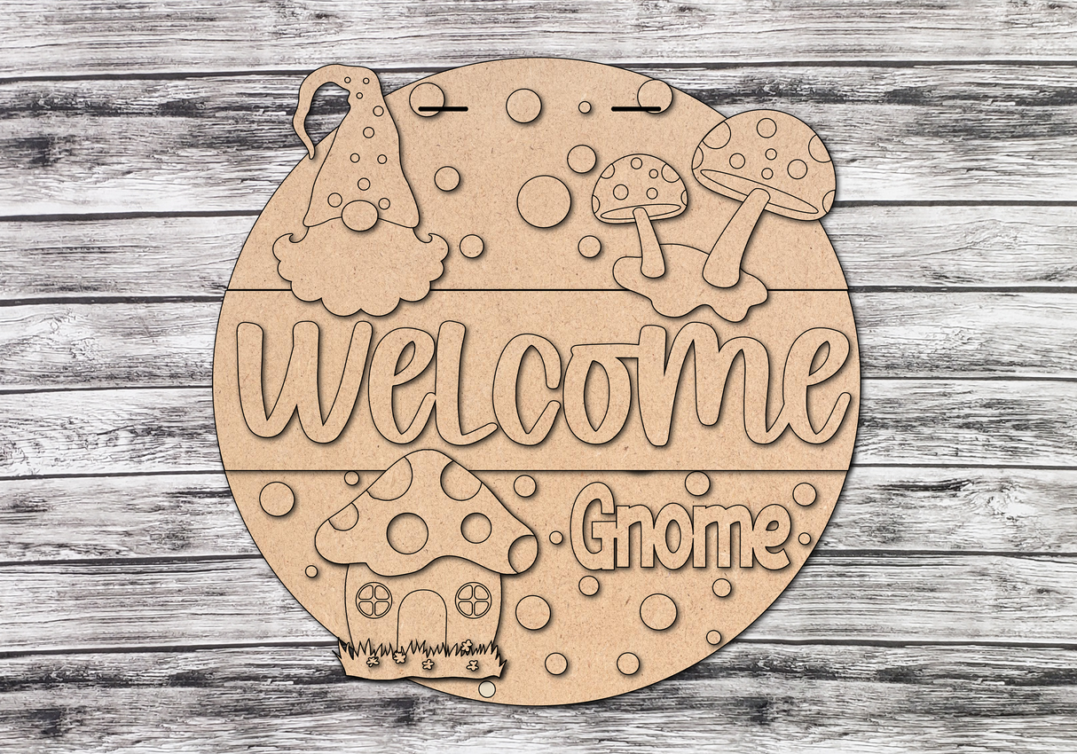 Welcome Gnome Mushroom Door Hanger - Lvl 2