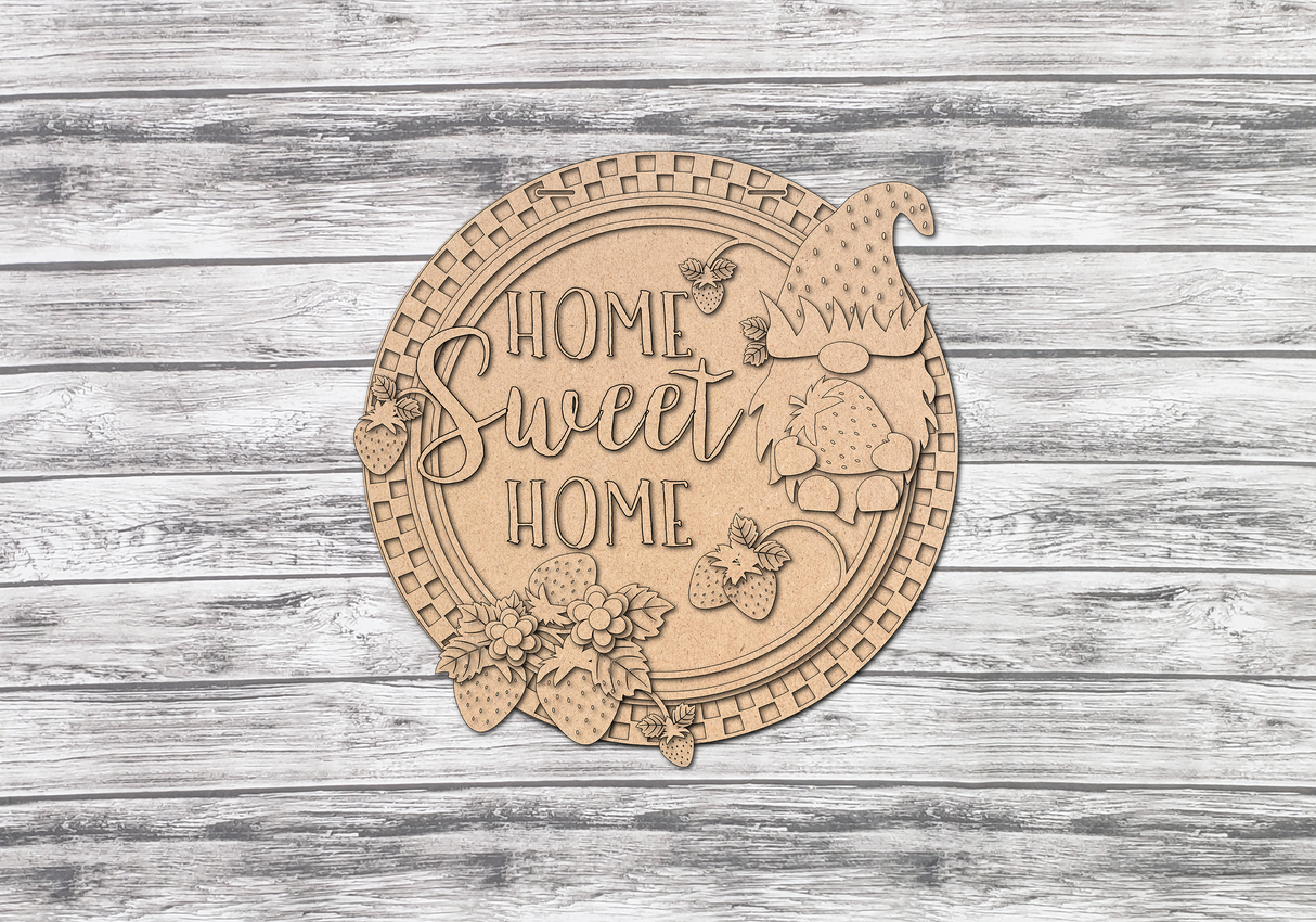 HOME SWEET HOME Strawberry Gnome Door Hanger - Lvl 2