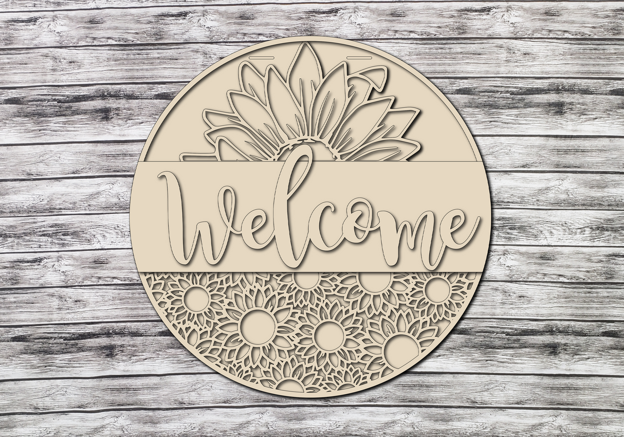Welcome Sunflower Door Hanger - Lvl 1