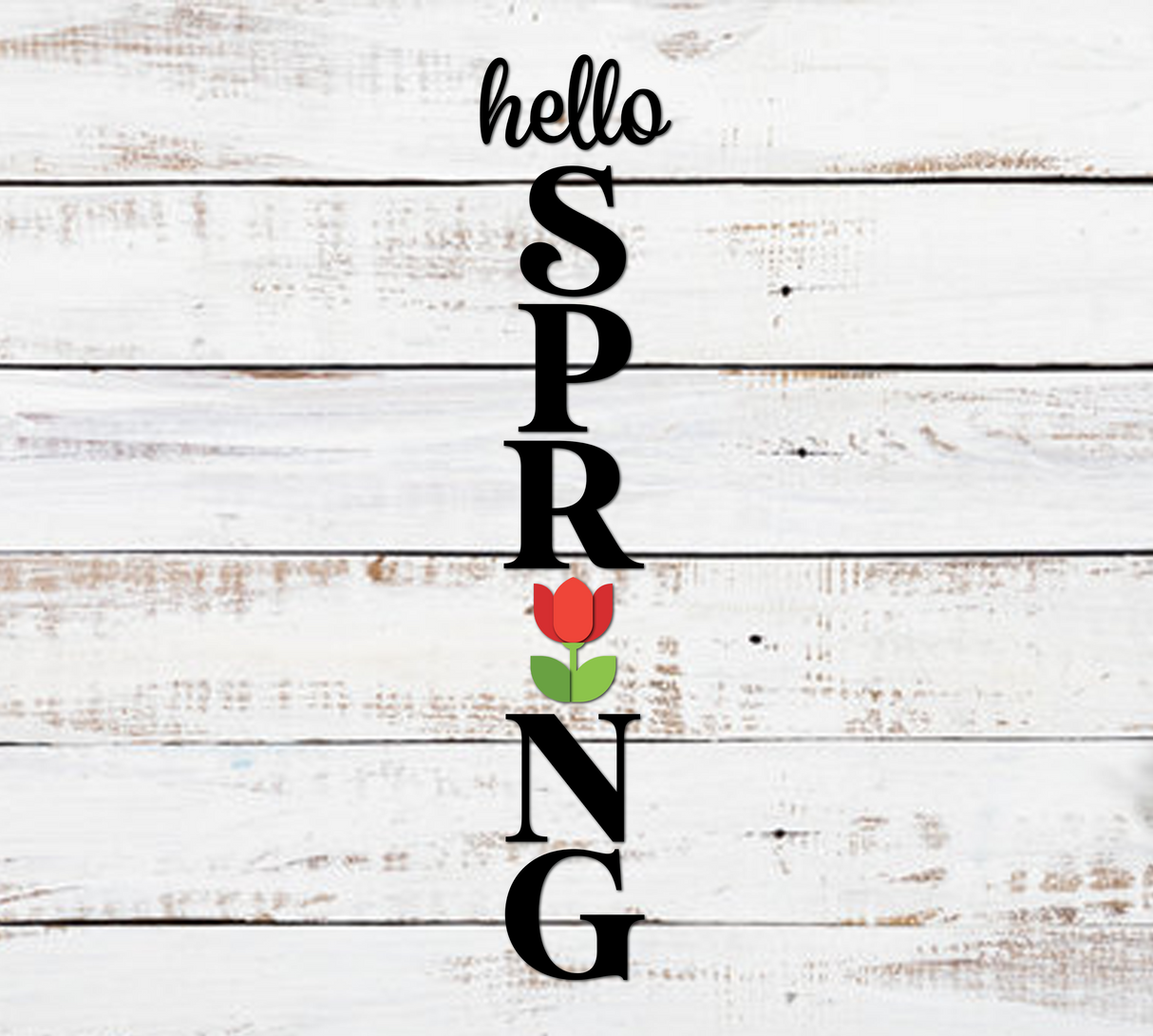 hello SPRING Tulip vert Porch Leaner SVG