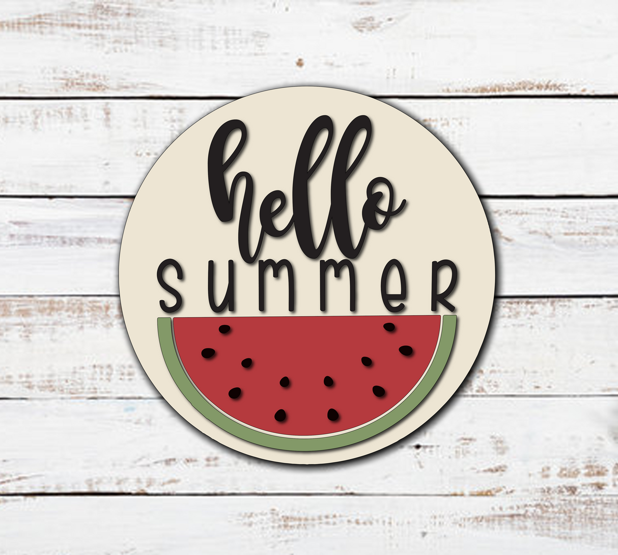 3D hello Summer Watermelon Door Hanger Unfinished Kit