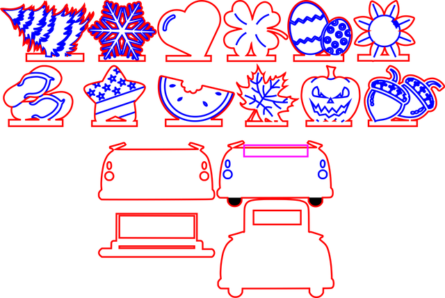 Back of Vintage Truck with Interchangeable Cargo SVG