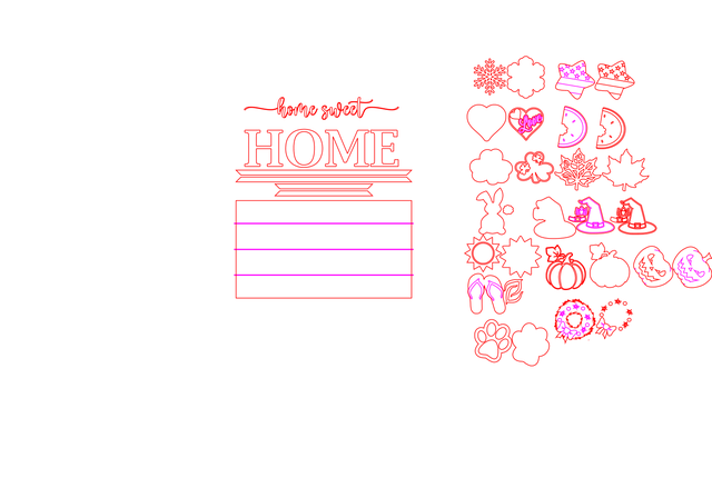 3D Home Sweet Home w Accents SVG