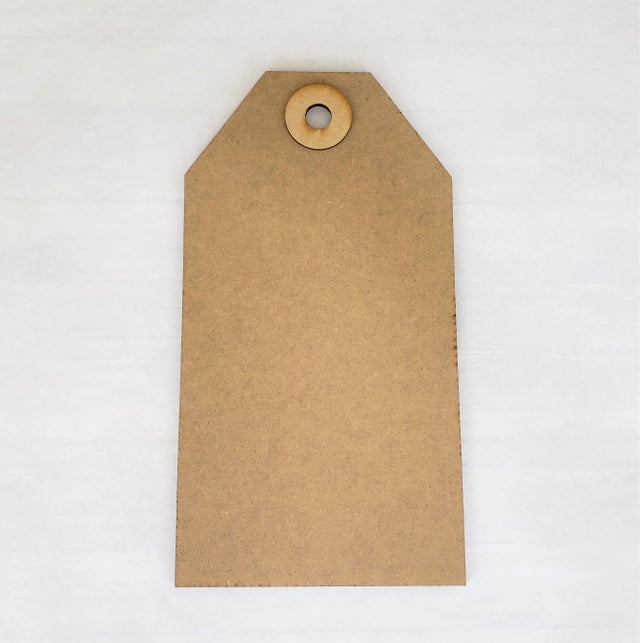 Unfinished Gift Tag Door Hanger, 16" x 9"