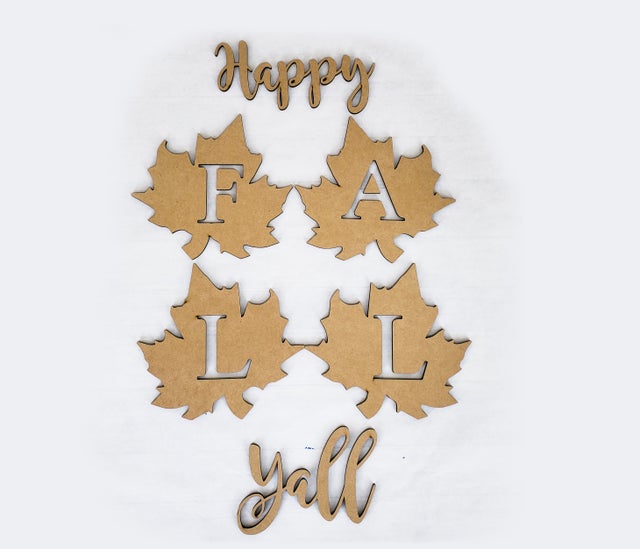 3D Happy Fall Y'all Leaves DIY Porch Leaner Kit