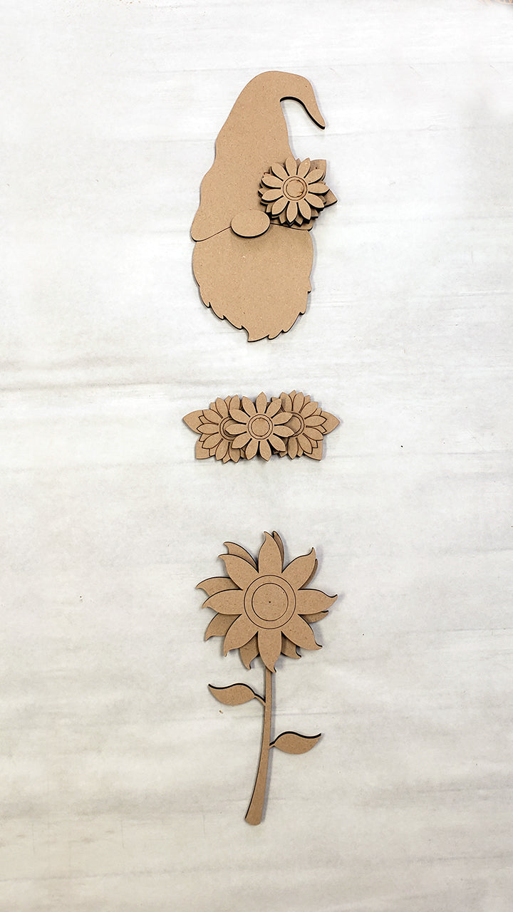 3D Happy Summer Gnome Porch Leaner DIY Unfinished Kit