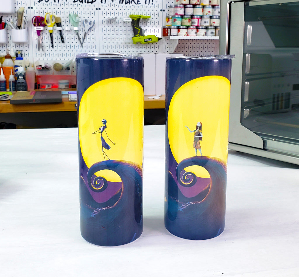 Sublimation Tumbler in Convection Oven with Shrink Wrap