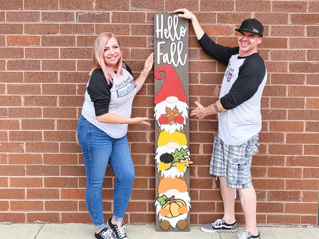 No Tools DIY Front Porch Welcome Sign Porch Leaner Gnome Fall Decor