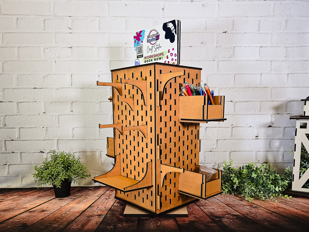 🌀 How We Built the Ultimate Rotating Display Rack for Craft Shows