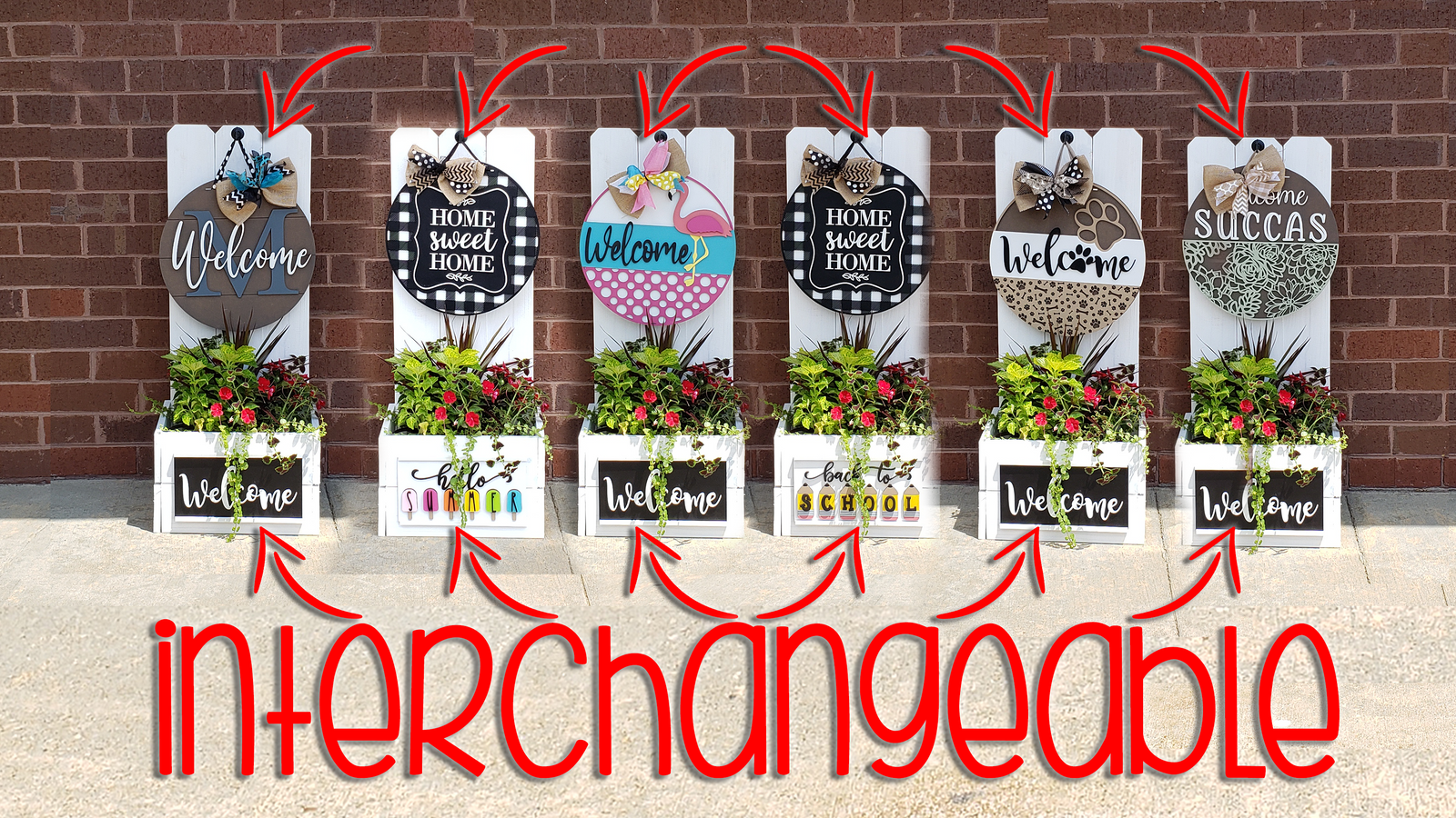 DIY Front Porch Welcome Sign Planter Box with 2 Interchangeable Parts