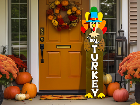 DIY Turkey Porch Leaner – Perfect for Fall Front Porch Décor! 🦃🍂