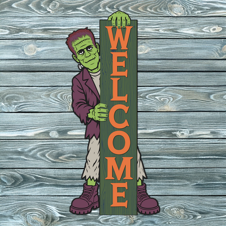 It's ALIVE! It's ALIVE! 4ft Tall Frankenstein Porch Leaner is LIVE in the Store!