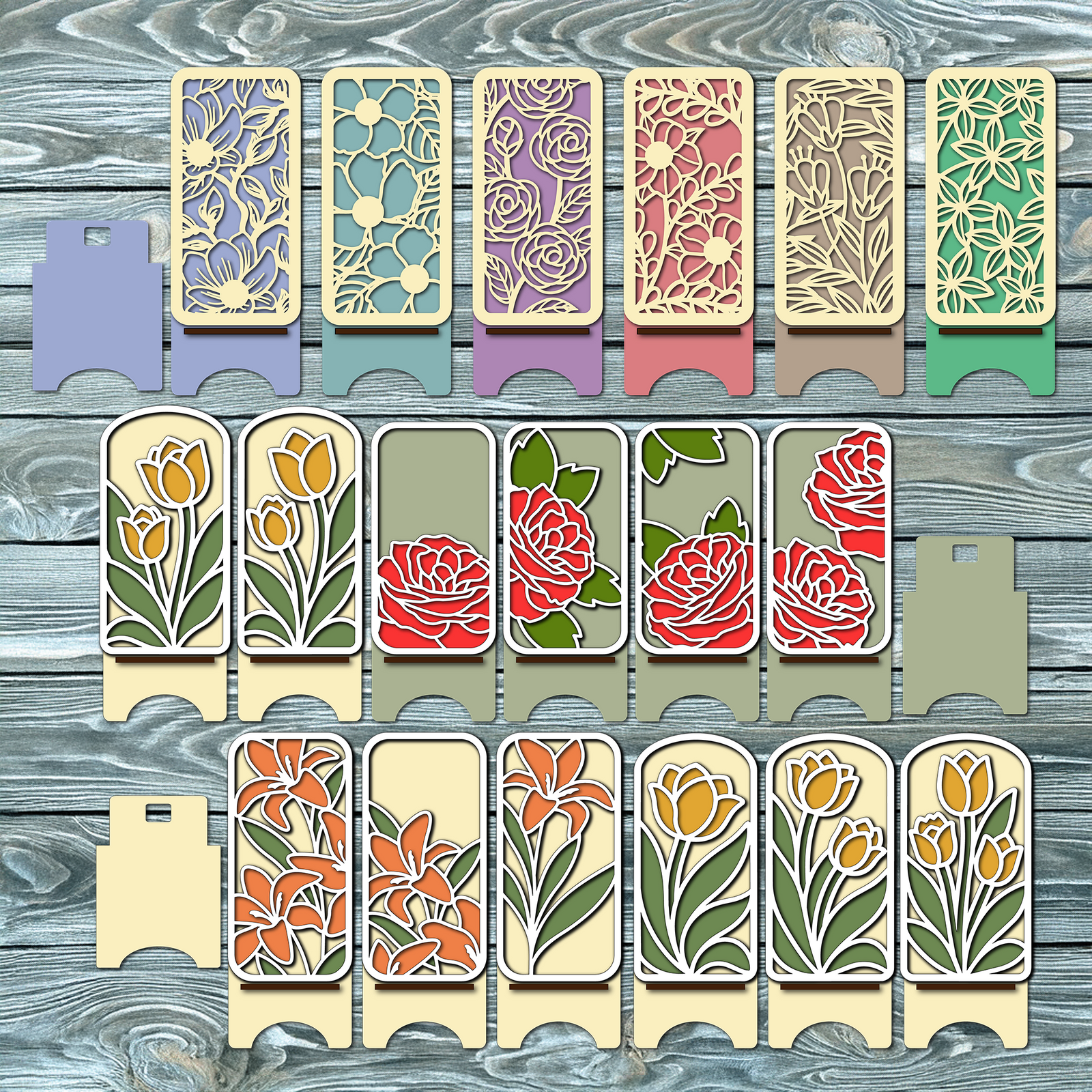 NEW MASTER IT EXCLUSIVE: Layered Floral Phone Stand SVG Bundle