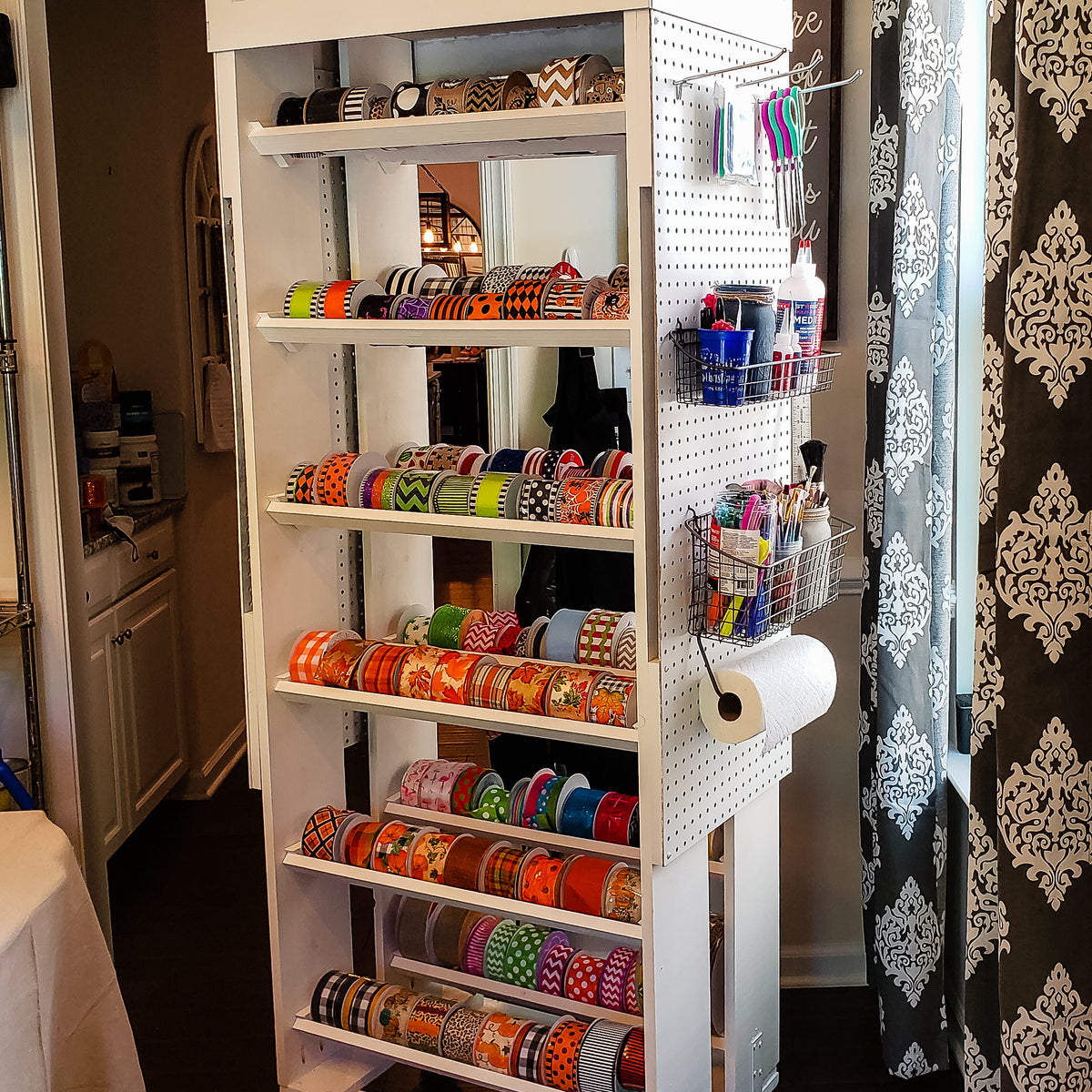 DIY Rolling Ribbon Storage Organizer Rack – Kim & Garrett Make It!
