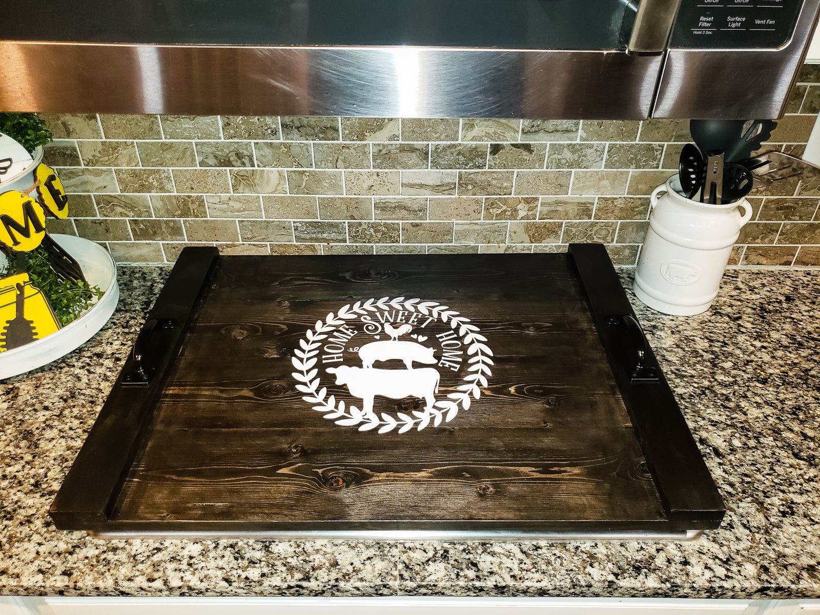 DIY Noodle Board Stove Top Cover with Custom Design