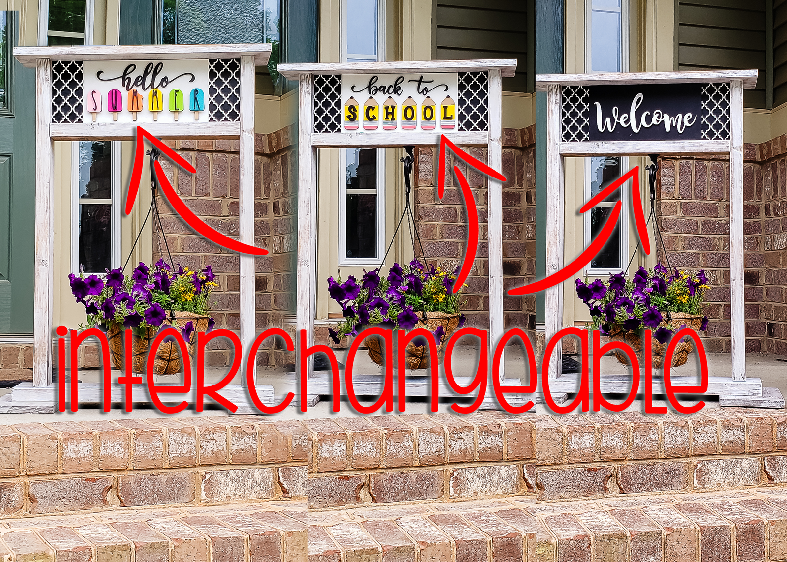 DIY Hanging Flower Basket Stand with Interchangeable Pieces