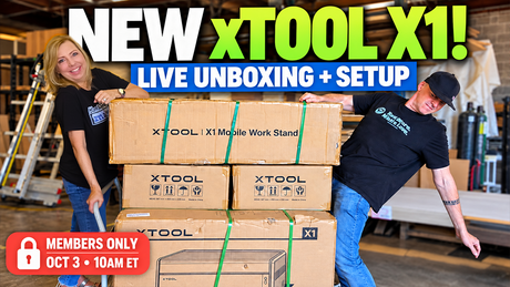 The boxes are here. The xTool X1 is finally in the shop.