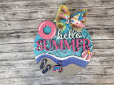 Hello Summer Pool Door Hanger  - Lvl 2
