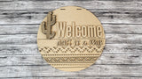 Welcome Don't Be A Prick Snarky Cactus Door Hanger - Lvl 2