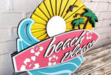 Beach Please Surfboard Door Hanger - Lvl 2