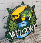 Fishing Lake Mountain Door Hanger - Lvl 3