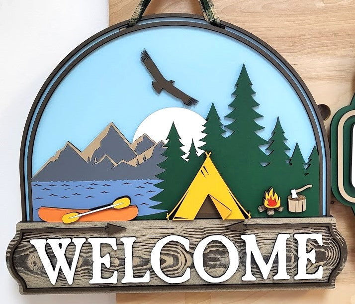 Lake Canoe Camping Door Hanger - Lvl 3