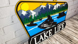 Finished - Lake Life Jet Ski Water Ski Door Hanger Sign