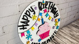 Finished - Happy Birthday Let's Celebrate Door Hanger Sign