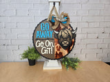 Go Away Go On Git Highland Cow Door Hanger - DIY Unfinished Kit - Lvl 3