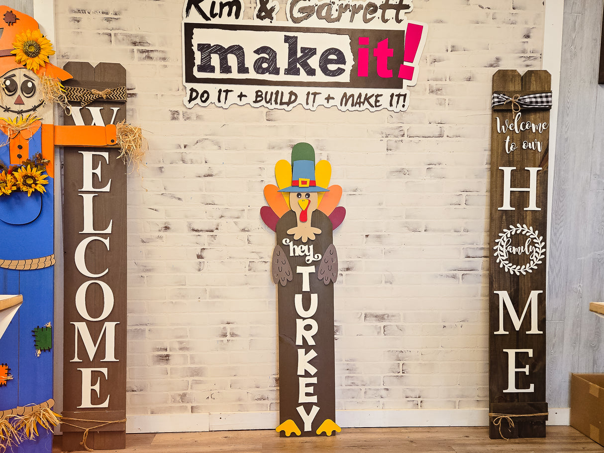 Hey Turkey Vertical Porch Leaner SVG