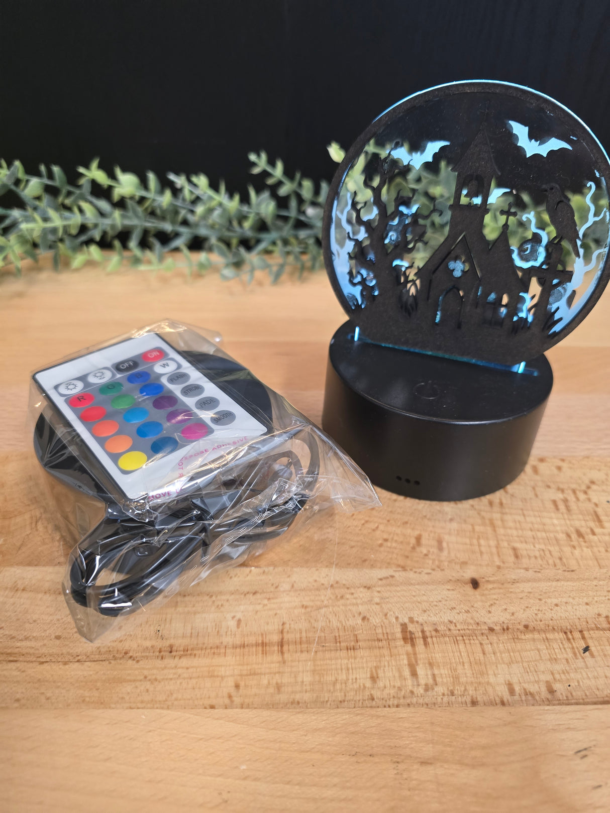 RGB LED Night Light Base with Remote