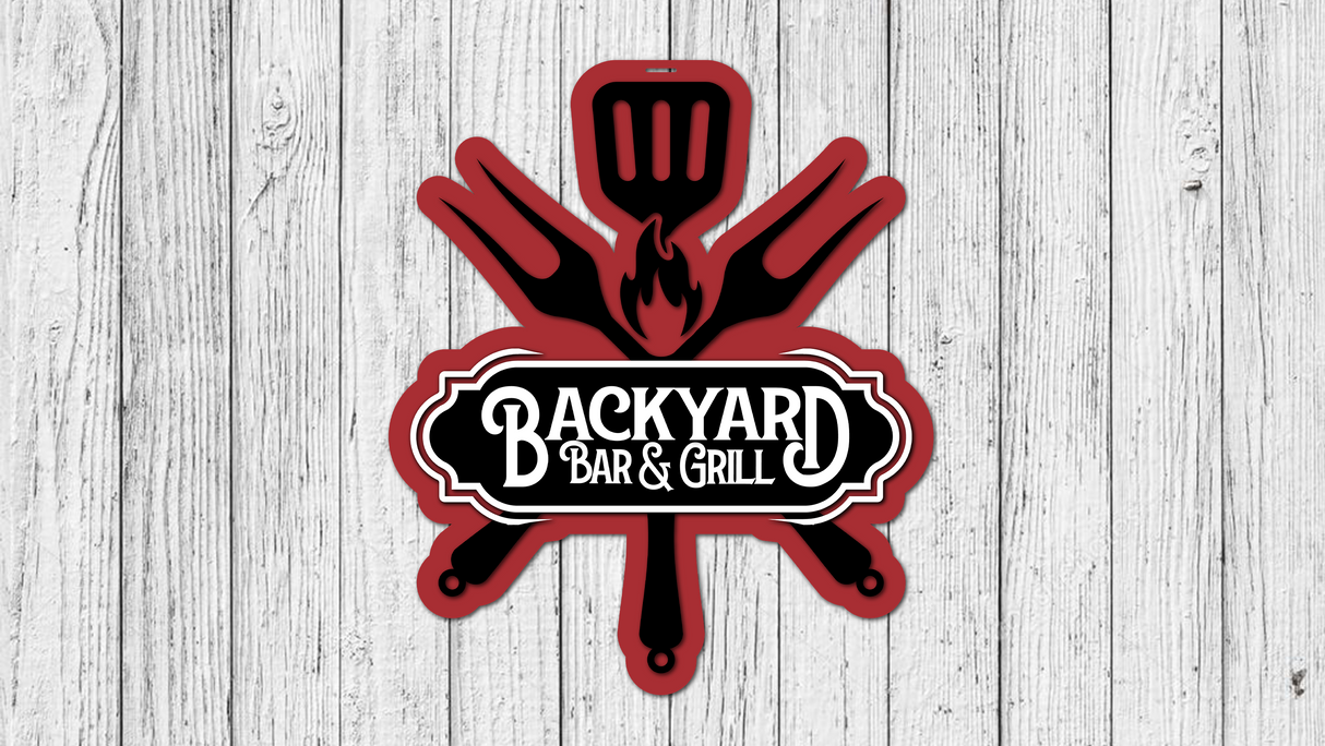 Backyard Bar and Grill Door Hanger SVG