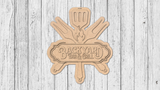 Backyard Bar and Grill Door Hanger - DIY Unfinished Kit - Lvl 2